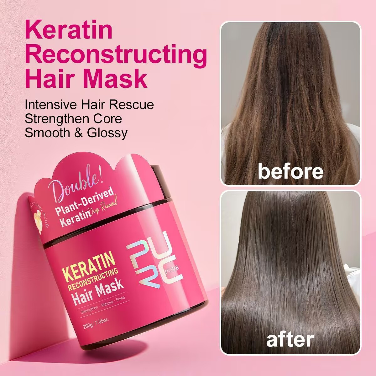 Hair Care Collagen - قناع الشعر PURC 200 جرام بالكيراتين